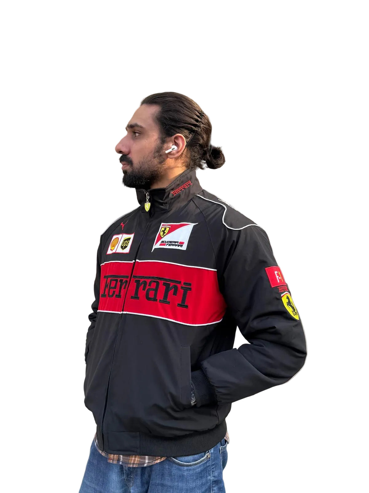 Black Ferrari Premium F1 Racing Team Jacket Scuderia Motors