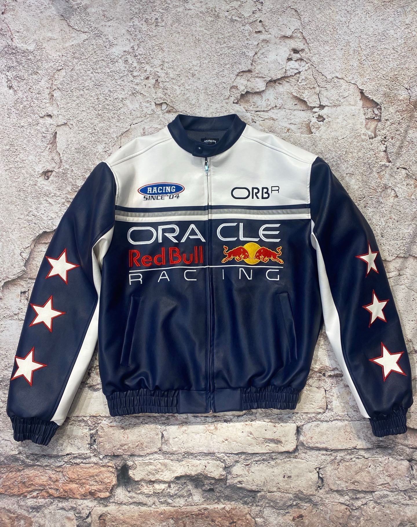 Premium Red Bull Leather Jacket – Vintage Racing Moto Style with Bold Logos & Superior Craftsmanship