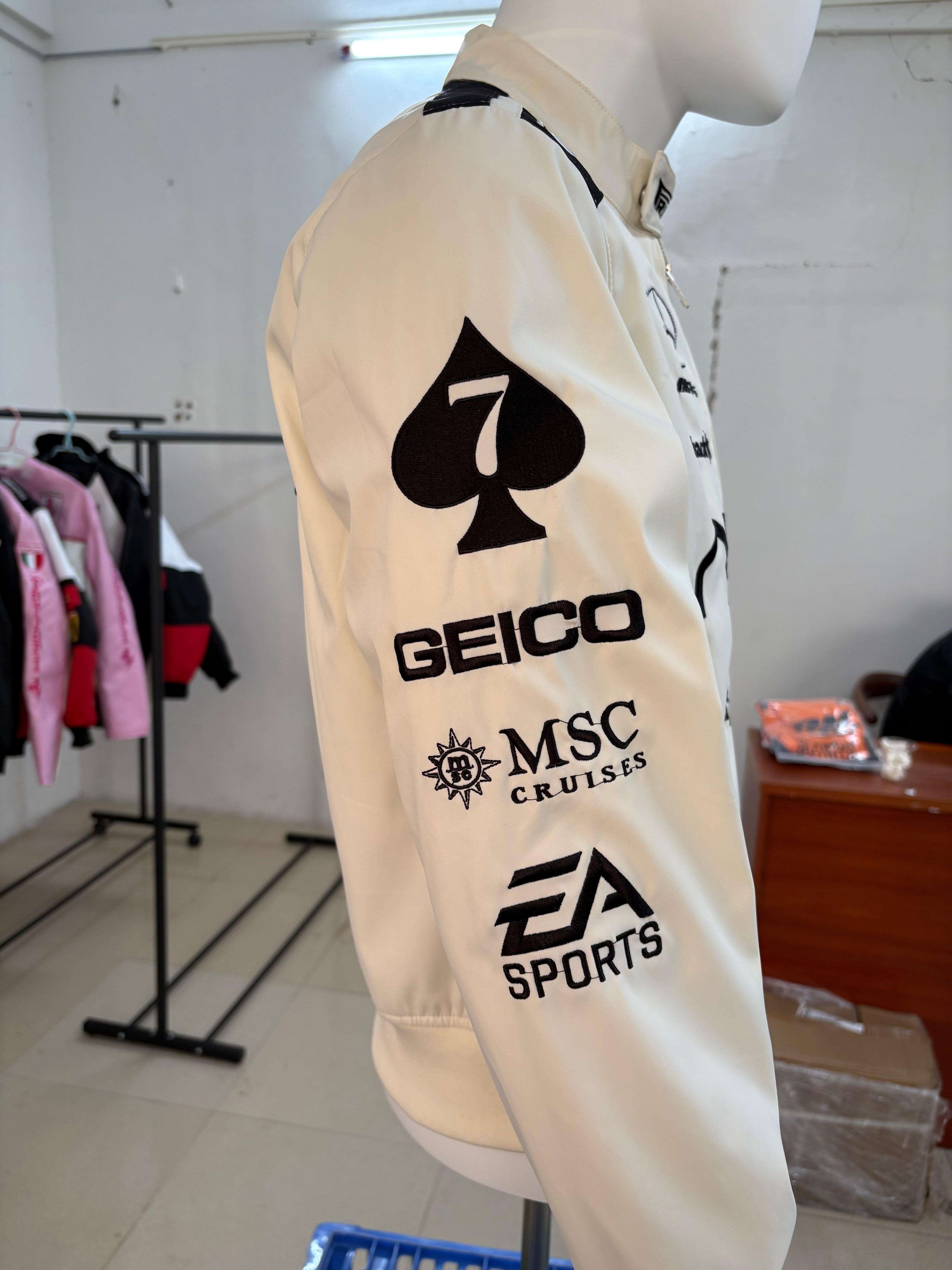 Brad Pitt F1 Movie 2025 APXGP  Racing Jacket – Black White Bomber Moto Style Biker Coat