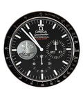 OMEGA SPEEDMASTER PROFESSIONAL STYLE SILVER BADGE WALL CLOCK