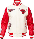 Off White Red Chicago Bulls Varsity Heavy Jacket