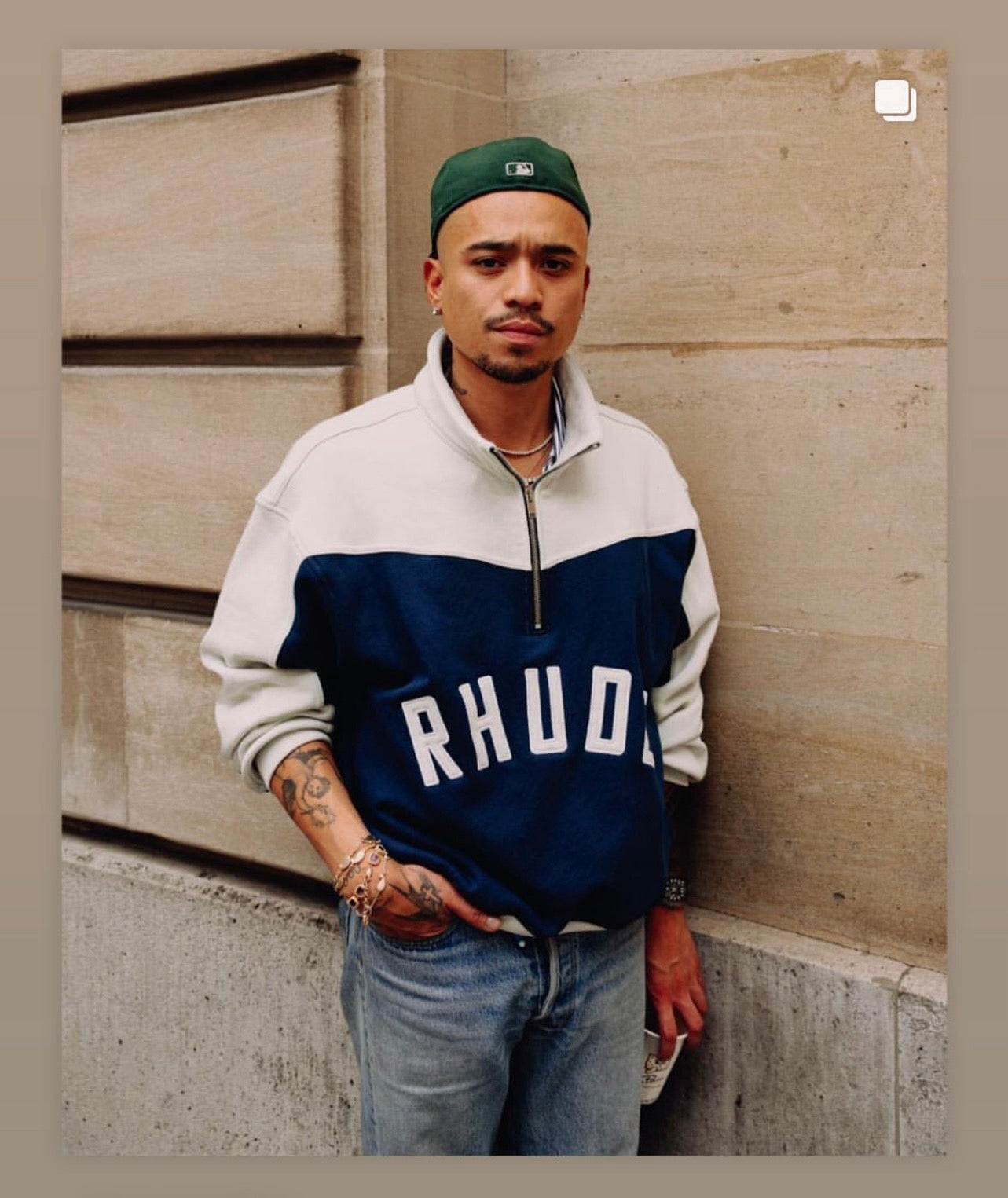 Rhude -Jersey Half-Zip Sweatshirt