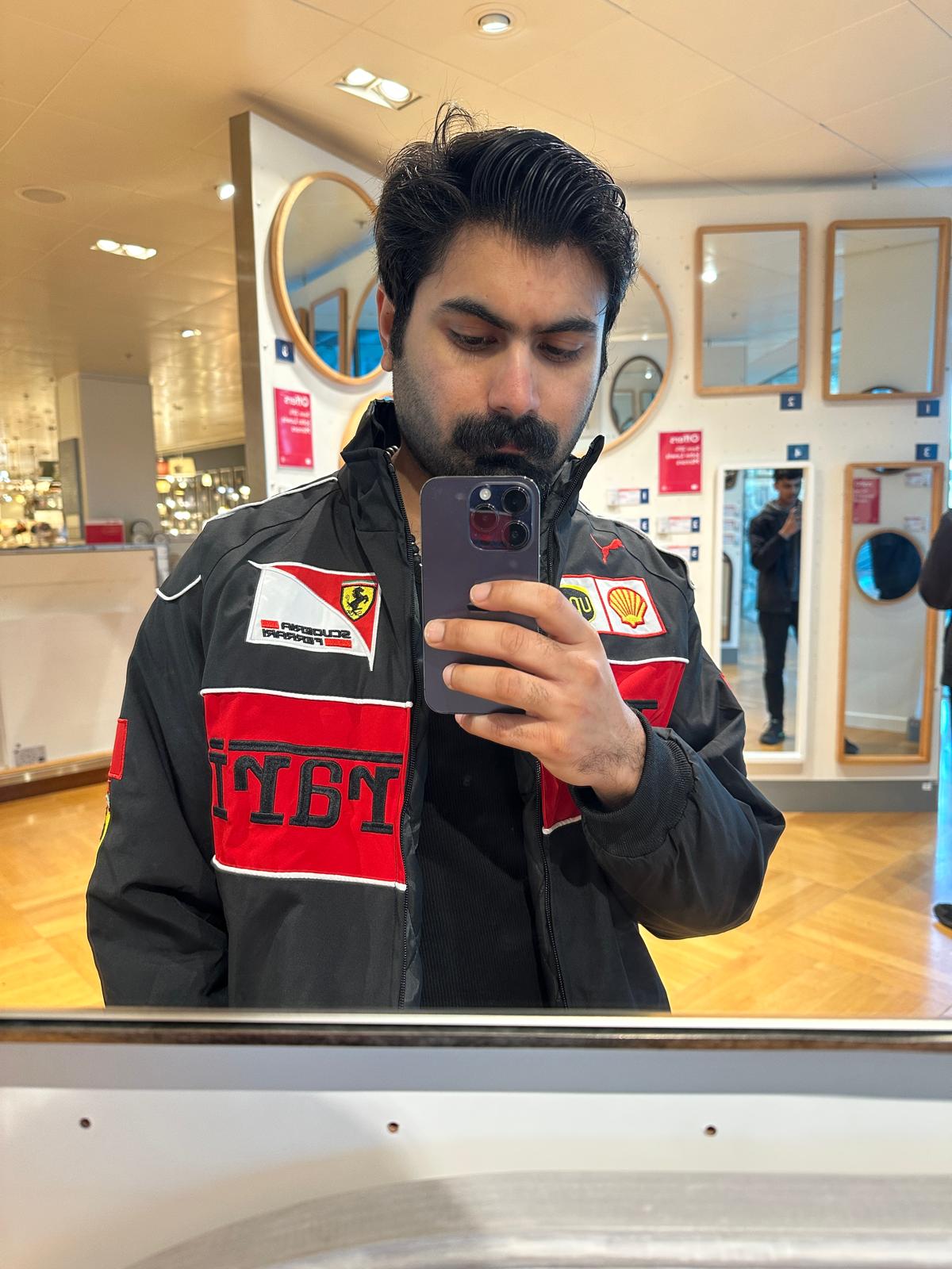 Black Ferrari Premium F1 Racing Team Jacket – Scuderia Motorsports Zip-Up Coat