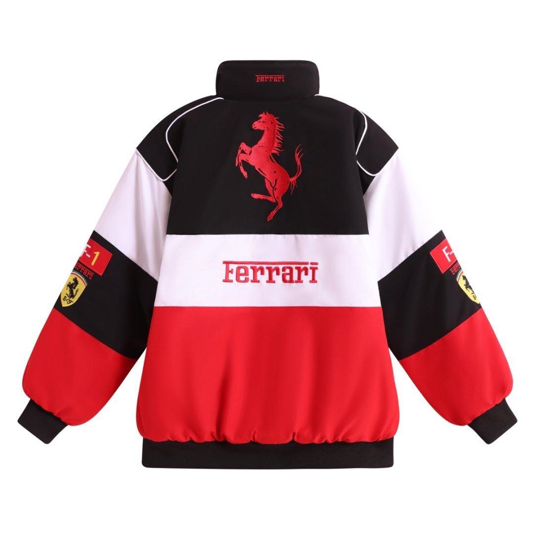Red White Multi Ferrari Vintage Racing Jacket F1