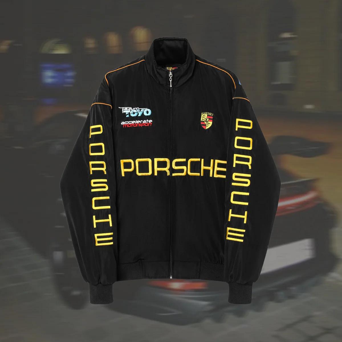 Porsche jacket – worn shot