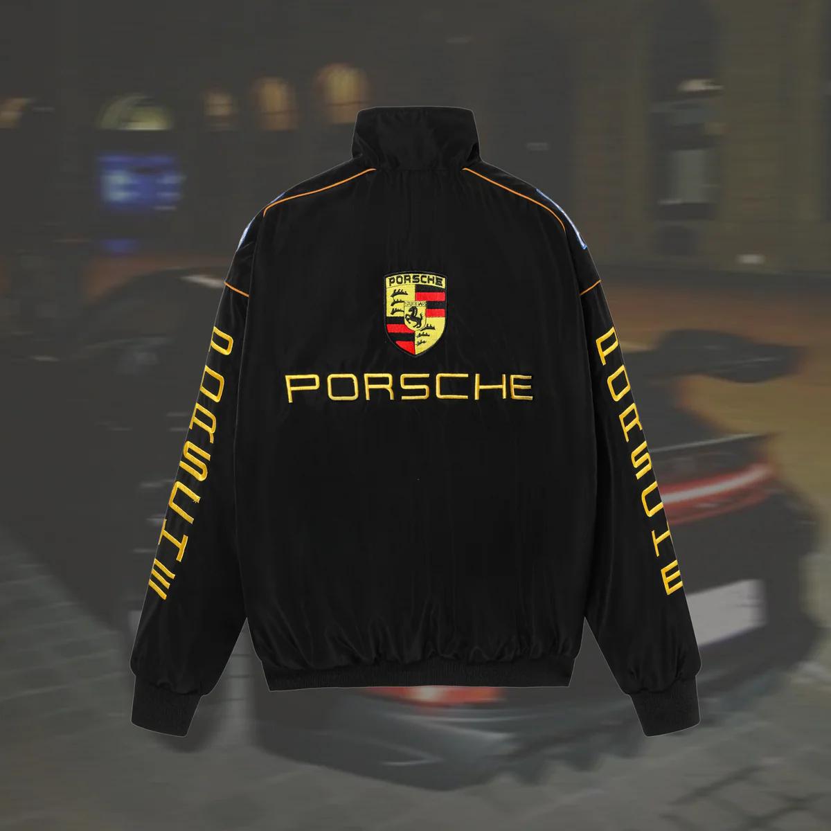 Porsche F1 jacket – collar and zipper detail