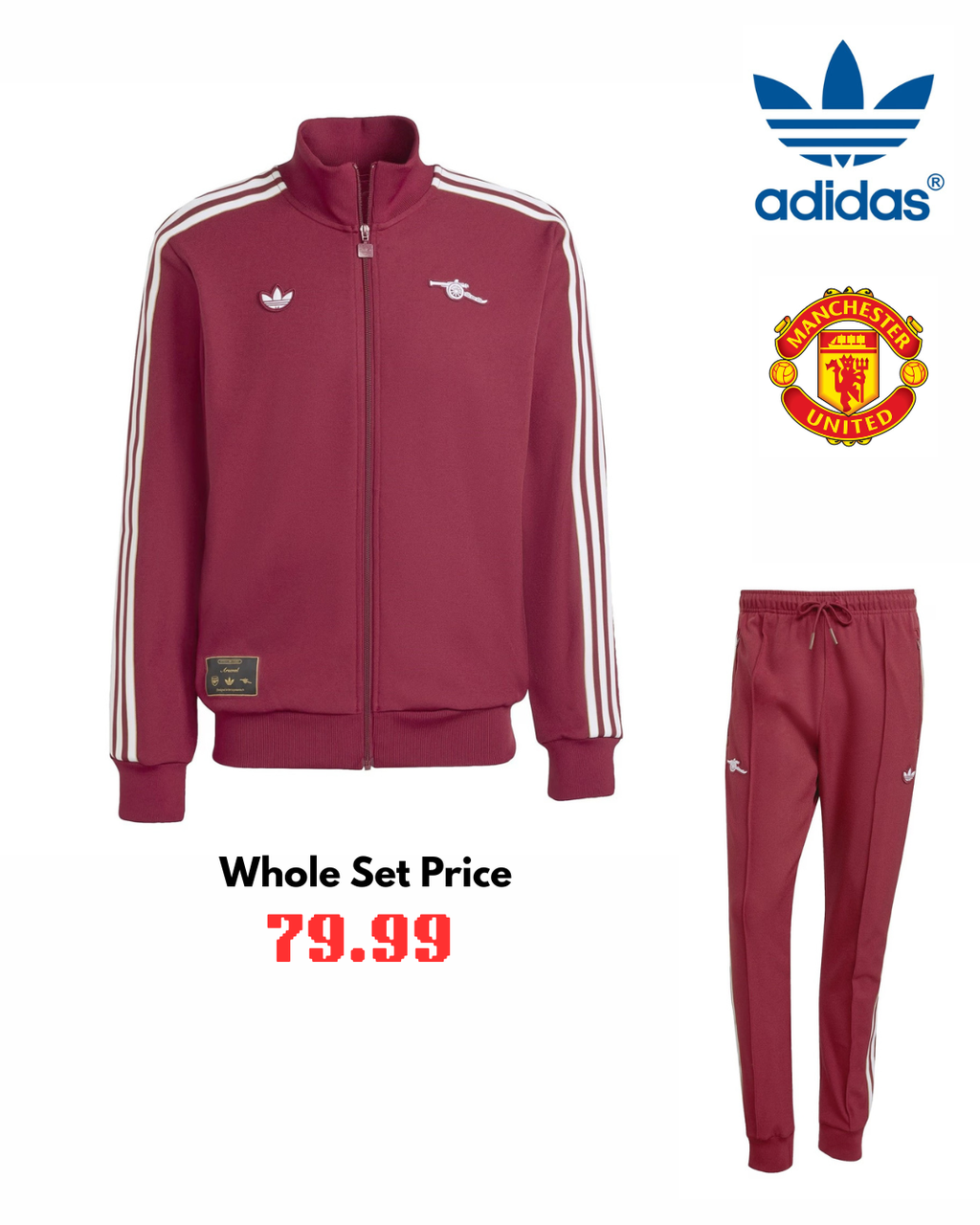Adidas Arsenal Icons Tracksuit Whole Set
