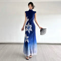 New Chinese Style Floral Print Dress