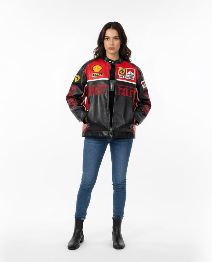 vintage ferrari F1
Leather ferrari Jacket