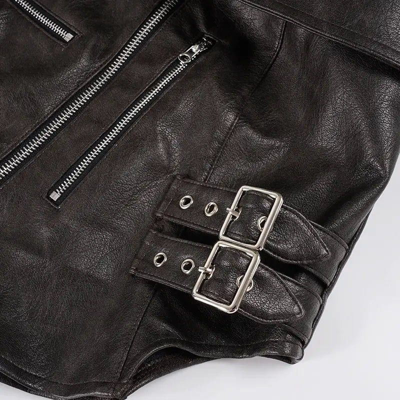 One Shoulder Street Style Sexy Biker Fashion