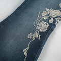 Sexy Vintage Floral Embroidery Low Waist Flare Jeans