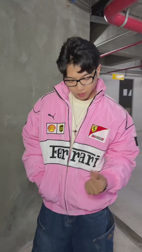 FERRARI F1 VINTAGE RACING JACKET - PINK COTTON EDITION