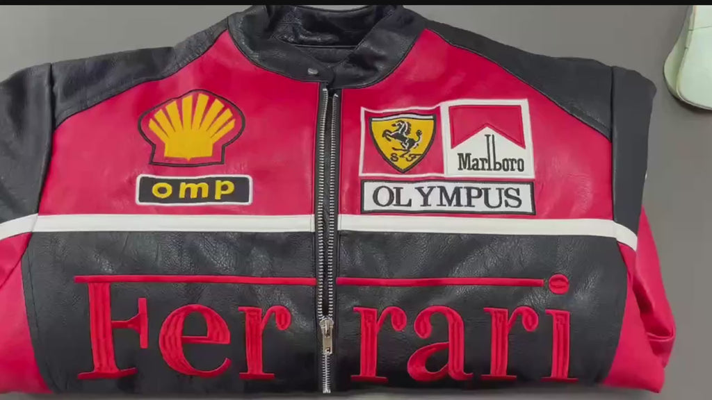 vintage ferrari F1
Leather ferrari Jacket