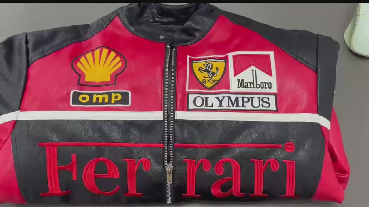 vintage ferrari F1
Leather ferrari Jacket
